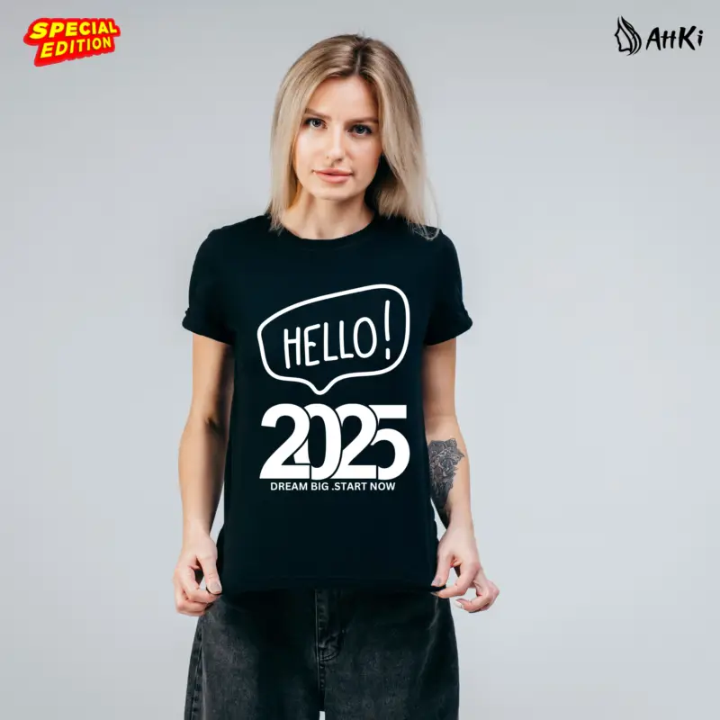 Hello-2025-Premium-Cotton-T-Shirt-for-Men&Women-black